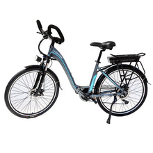 Cargar imagen en el visor de la galería, Bicicleta electrica plateada con un fondo blanco